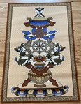 Wandteppich - Buddhistische-Symbole: Die Acht Kostbarkeiten