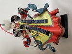 Traditionell gekleidete  Dekofigur - Mongolische Fürstin   gelb / rot  - 36 cm
