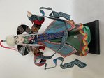 Traditionell gekleidete  Dekofigur - Mongolische Fürstin   türkis / grün  - 36 cm