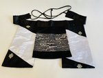 Mongolischer Trachtenvorbinder mit Tasche - schwarz, silber